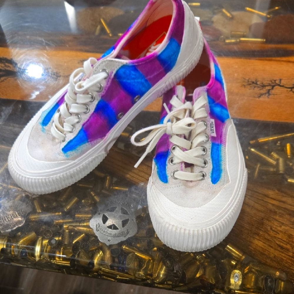 Vans Purple and Blue Women's Sneakers Classic Canvas Design